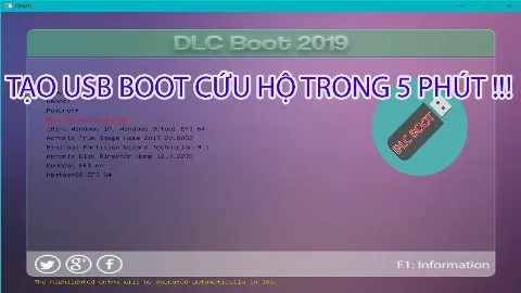 Hướng dẫn tạo USB Boot từ DLC Boot 2019 đơn giản